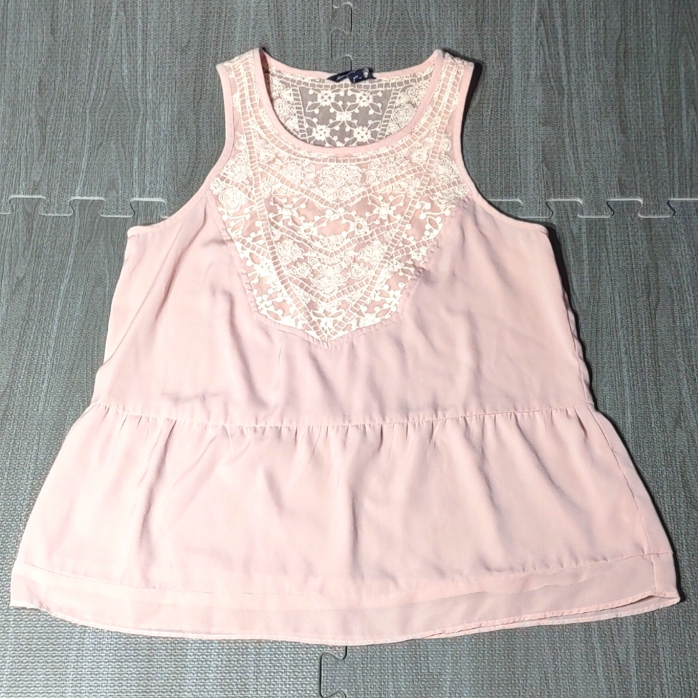 American Eagle outfitters Nude pink lace tank top size Medium